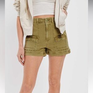 Women’s‎ American Eagle Highest Waist '90s Boyfriend green Cargo Short size 10